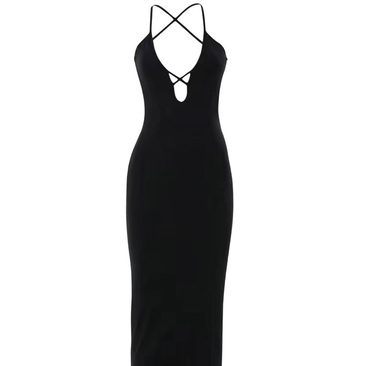 Pick a Boo Sleeveless Lace Straps Black Dress