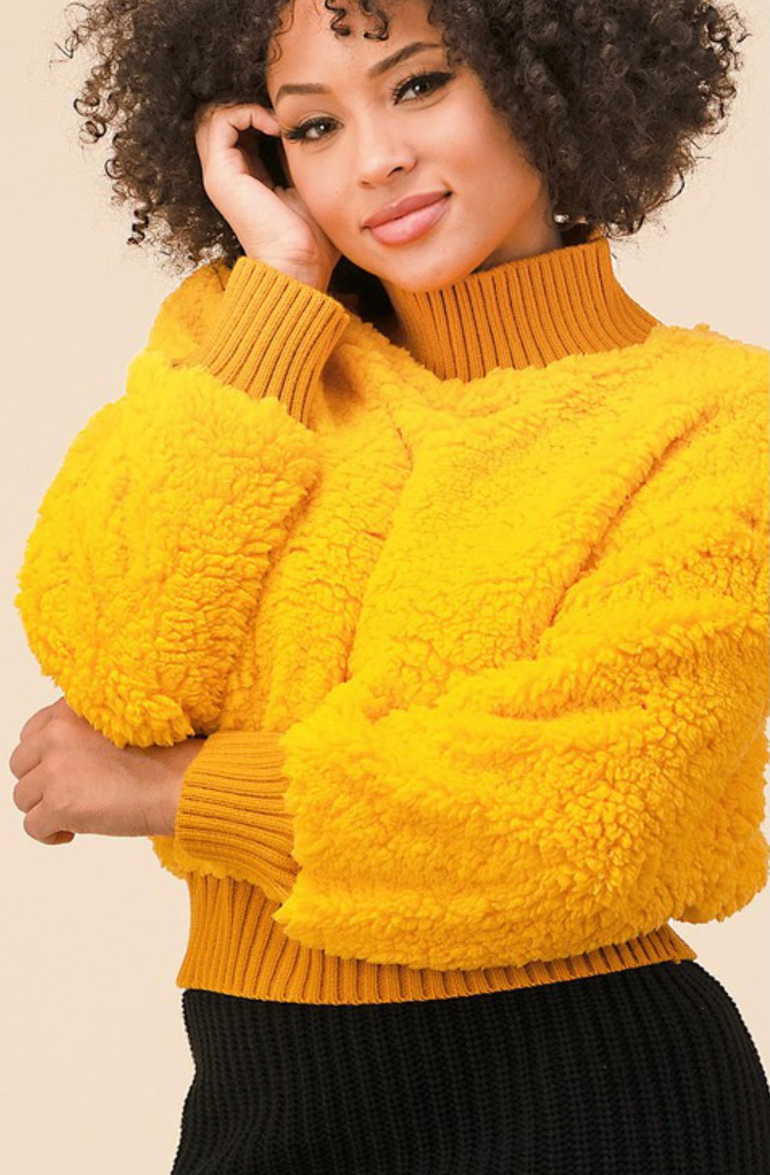 %pro Furry Yellow Sweater duct_title% freeshipping - The Malika Experience